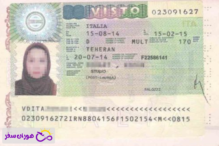 نمونه ویزای ایتالیا برای ایرانیان