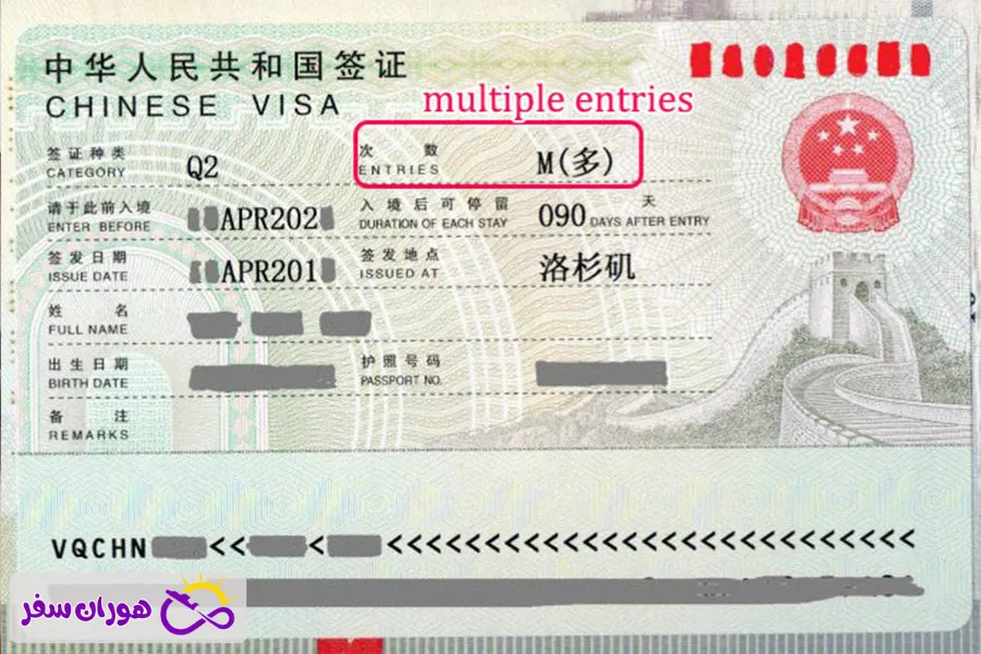 هزینه ویزای مولتی چین