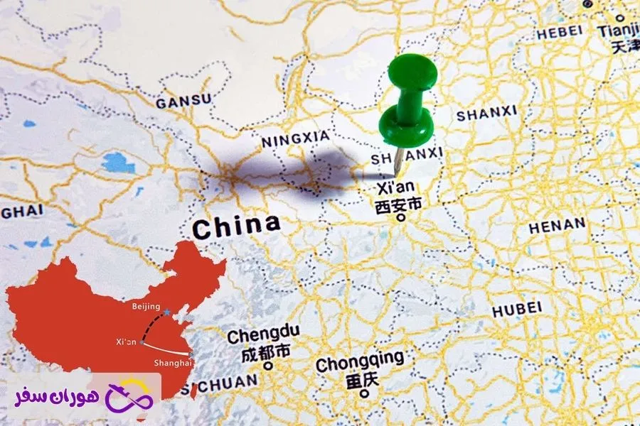 نقشه و موقعیت جغرافیایی شهر شیان چین